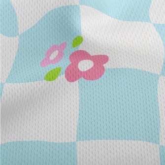 Small And Vivid Flower Lattice Athletic Mesh Flat Back