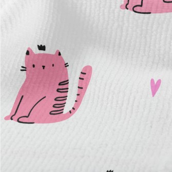 Pink Cute Cat Terry