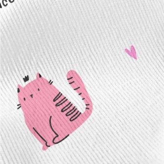 Pink Cute Cat Standard Corduroy