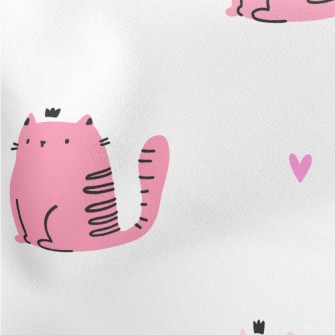 Pink Cute Cat Stretch Ponte