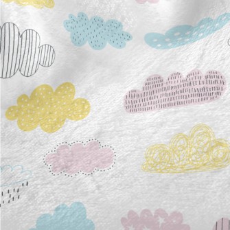 Bright Colored Clouds Minky