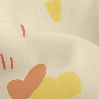 Hand Drawn Curved Love Heart Lightweight Performance Linen