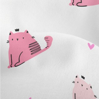 Pink Cute Cat Lightweight Performance Linen