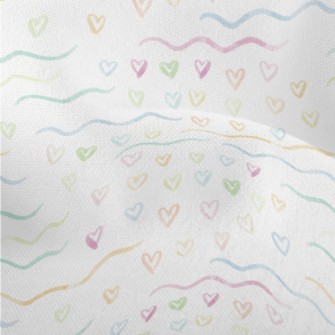 Watercolor Style Love Heart An Lightweight Performance Linen