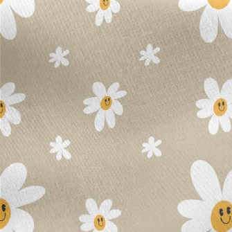 Simple Smiling Daisy Jersey Backed Fleece