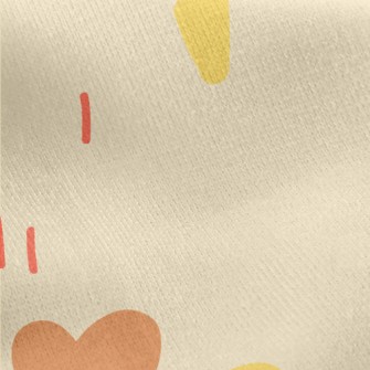 Hand Drawn Curved Love Heart Jersey Backed Fleece