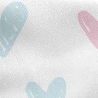 Hand Drawn Bright Love Heart Jersey Backed Fleece