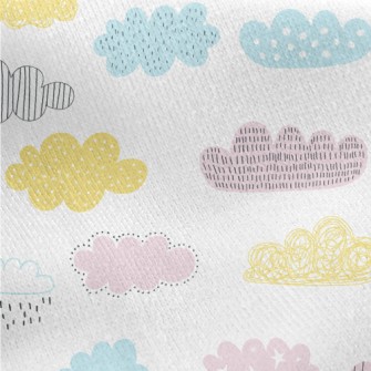 Bright Colored Clouds Jersey Backed Fleece