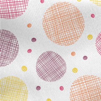 Hand Drawn Style Dots Jersey Backed Fleece