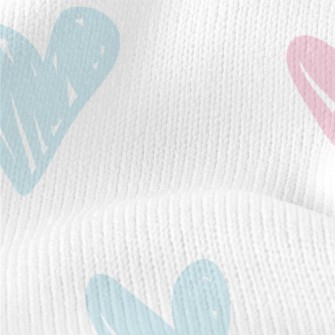 Hand Drawn Bright Love Heart Stretch Jersey
