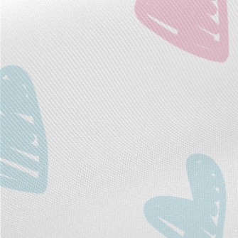 Hand Drawn Bright Love Heart Midweight Cotton Poplin