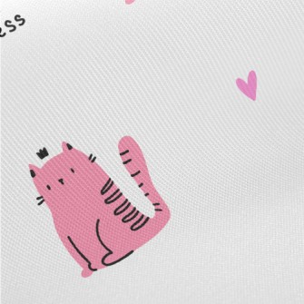 Pink Cute Cat Midweight Cotton Poplin