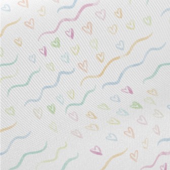 Watercolor Style Love Heart An Midweight Cotton Poplin