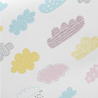 Bright Colored Clouds Midweight Cotton Poplin