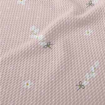 White Beautiful Flowers Birdseye Piqué