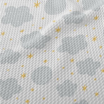 Dotted Clouds And Shining Star Birdseye Piqué