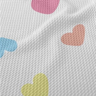 Brightly Colored Love Heart Birdseye Piqué