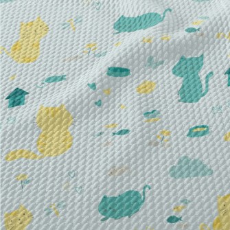 Cute Ordinary Kitten Birdseye Piqué