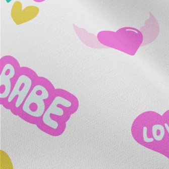 Bright Pink English Letters Chiffon