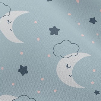 Gray Blue Starry Sky And Moon Chiffon