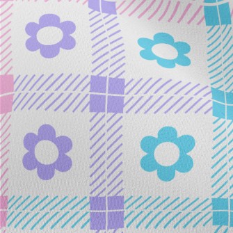 Colorful Floral Plaid Chiffon