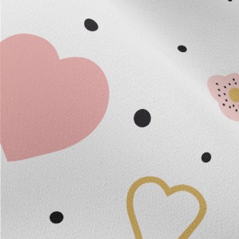 Pink And Golden Hearts And Flo Chiffon