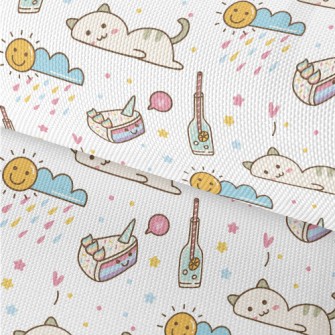 Cute Lazy Cat Waterproof Oxford