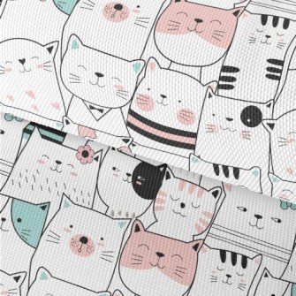 Cute Cats With Lines Waterproof Oxford