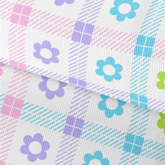 Colorful Floral Plaid Waterproof Oxford
