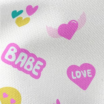 Bright Pink English Letters Waterproof Canvas