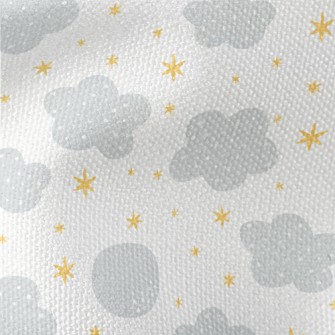 Dotted Clouds And Shining Star Waterproof Canvas