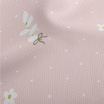 White Beautiful Flowers Athletic Mesh Flat Back