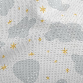 Dotted Clouds And Shining Star Athletic Mesh Flat Back
