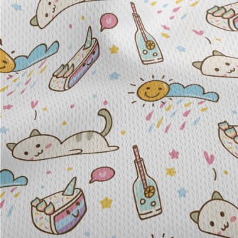 Cute Lazy Cat Athletic Mesh Flat Back