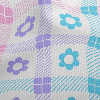 Colorful Floral Plaid Athletic Mesh Flat Back