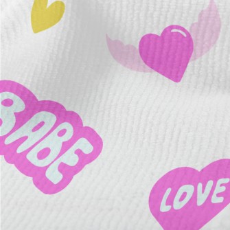 Bright Pink English Letters Terry