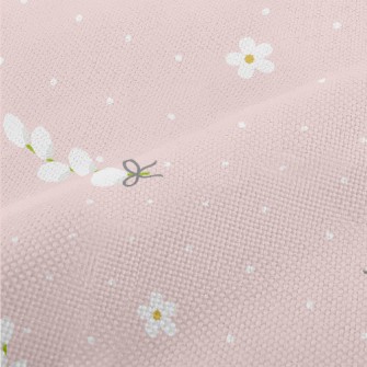 White Beautiful Flowers Performance Linen