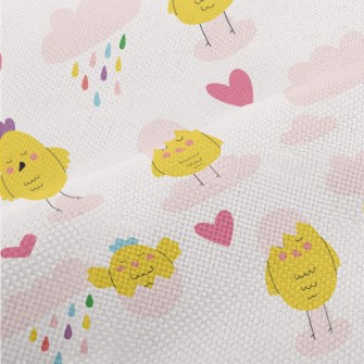 Colorful Hen And Clouds Performance Linen