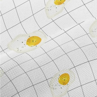 Delicious Poached Eggs On Whit Performance Linen
