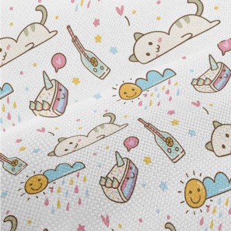Cute Lazy Cat Performance Linen