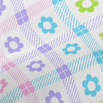 Colorful Floral Plaid Performance Linen