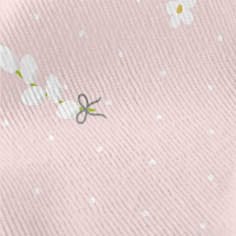 White Beautiful Flowers Standard Corduroy