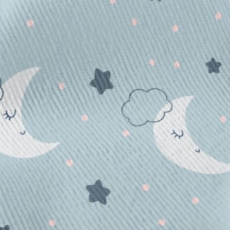 Gray Blue Starry Sky And Moon Standard Corduroy