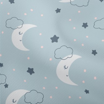 Gray Blue Starry Sky And Moon Dobby