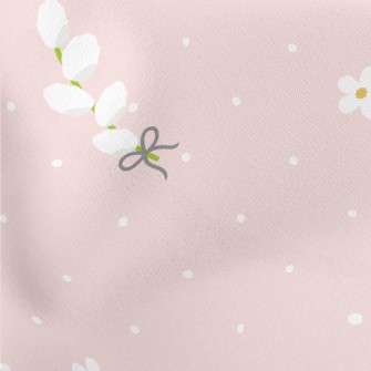 White Beautiful Flowers Stretch Ponte