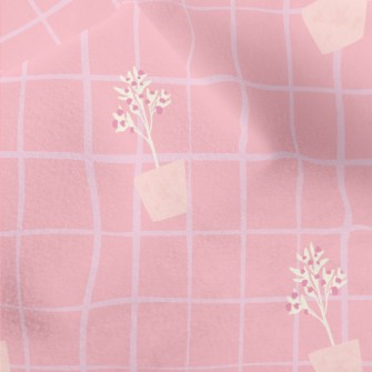 Simple Potted Flower Trellis Micro Fleece