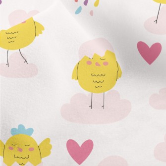Colorful Hen And Clouds Micro Fleece