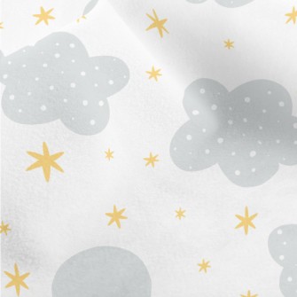 Dotted Clouds And Shining Star Micro Fleece