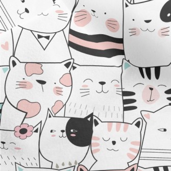 Cute Cats With Lines Micro Fleece