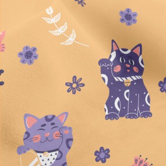 A Colorful Lucky Cat Micro Fleece